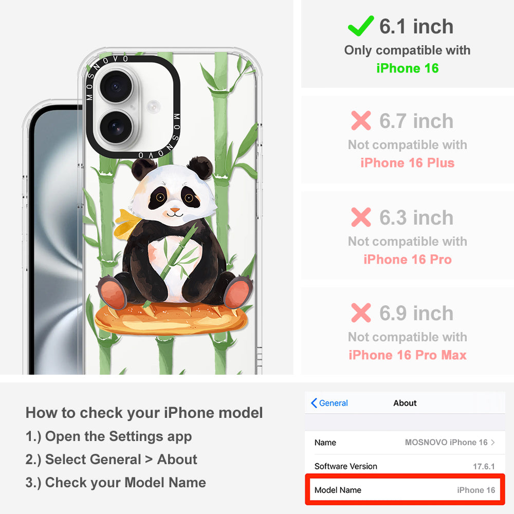 Bamboo Panda Phone Case - iPhone 16 Case - MOSNOVO