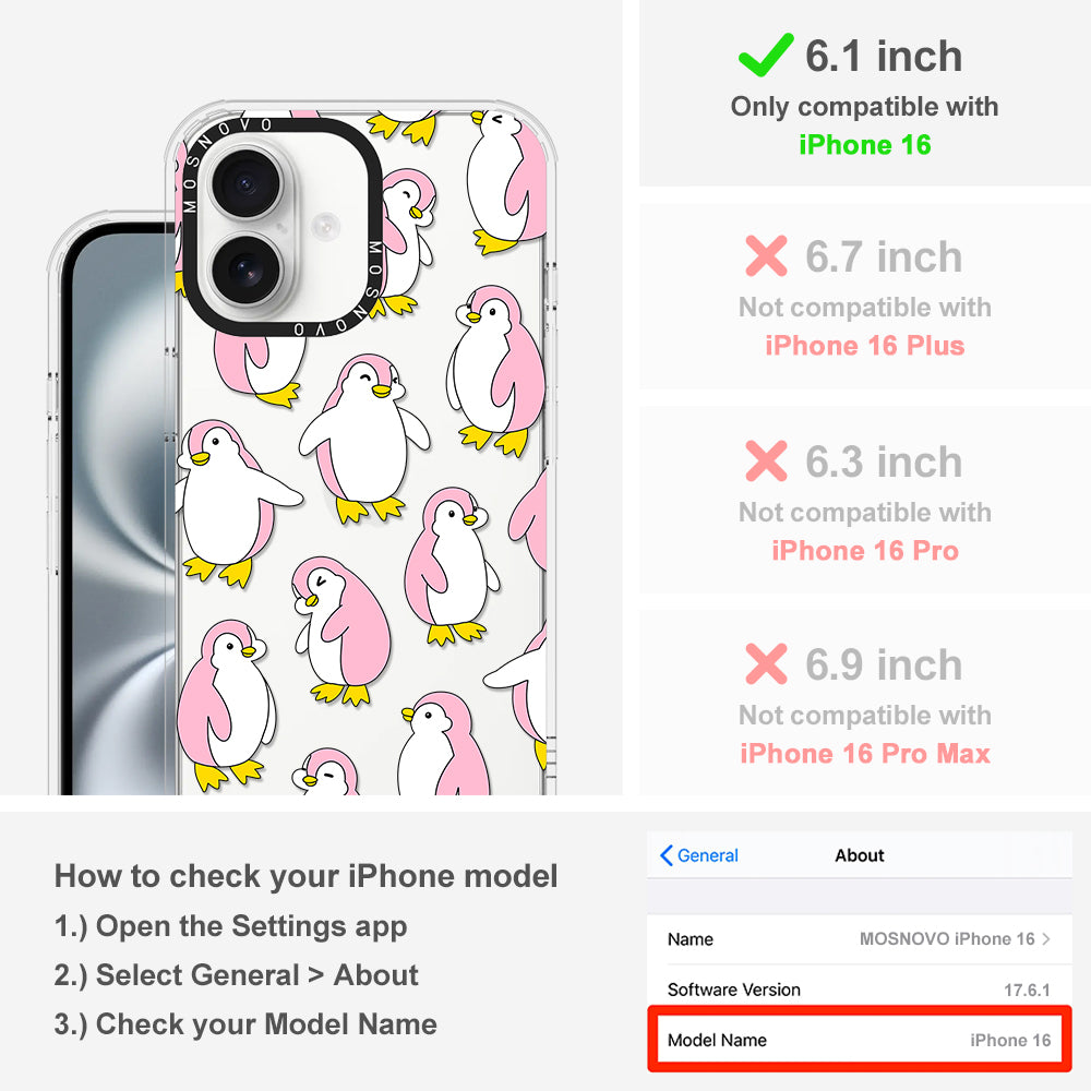 Pink Penguins Phone Case - iPhone 16 Case - MOSNOVO