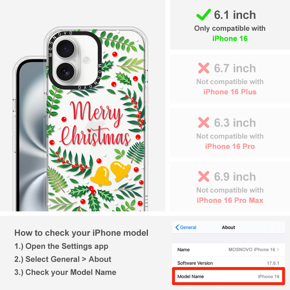 Merry Christmas Phone Case - iPhone 16 Case - MOSNOVO