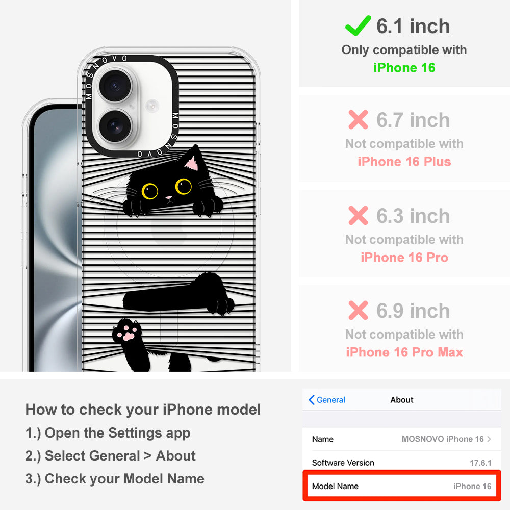 Hidden Black Cat Phone Case - iPhone 16 Case