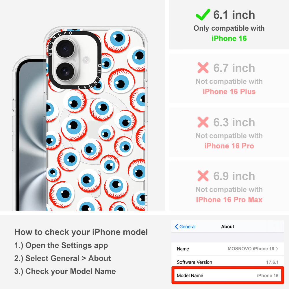 Scary Eyeball Phone Case - iPhone 16 Case - MOSNOVO