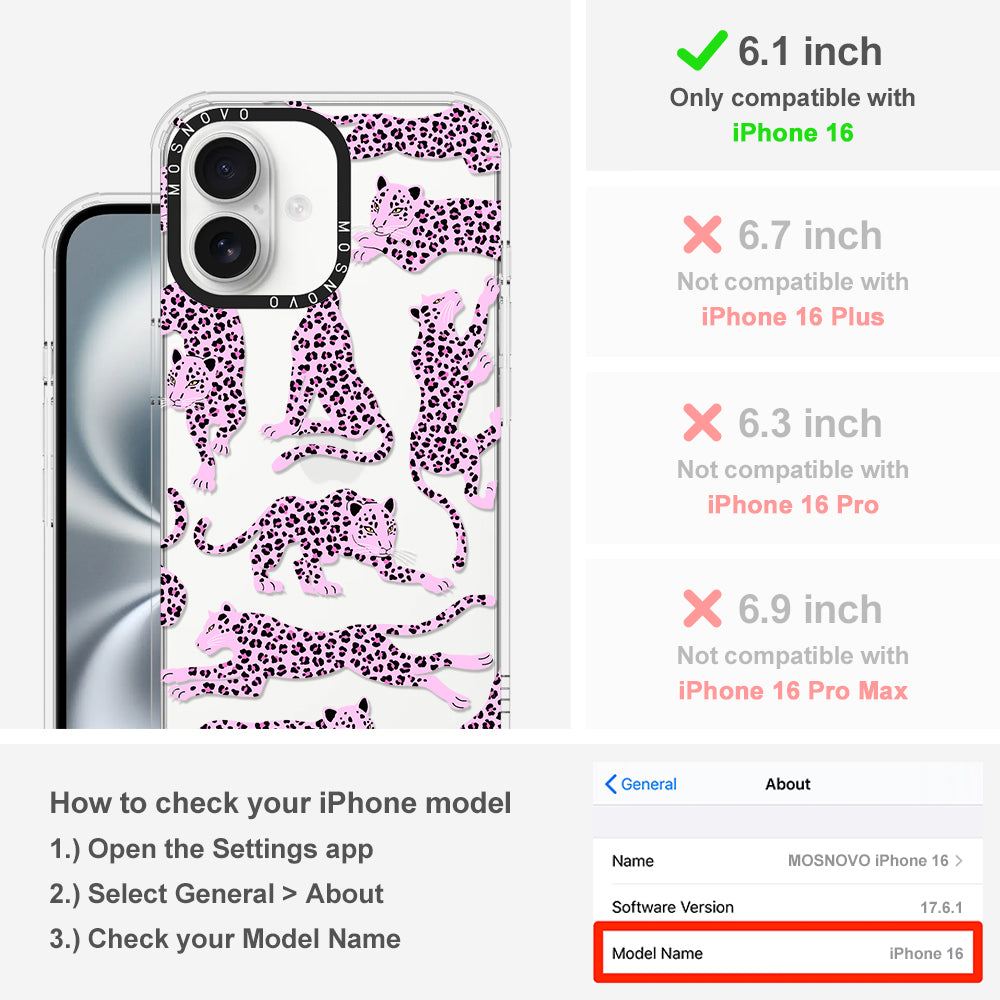 Pink Leopard Phone Case - iPhone 16 Case - MOSNOVO