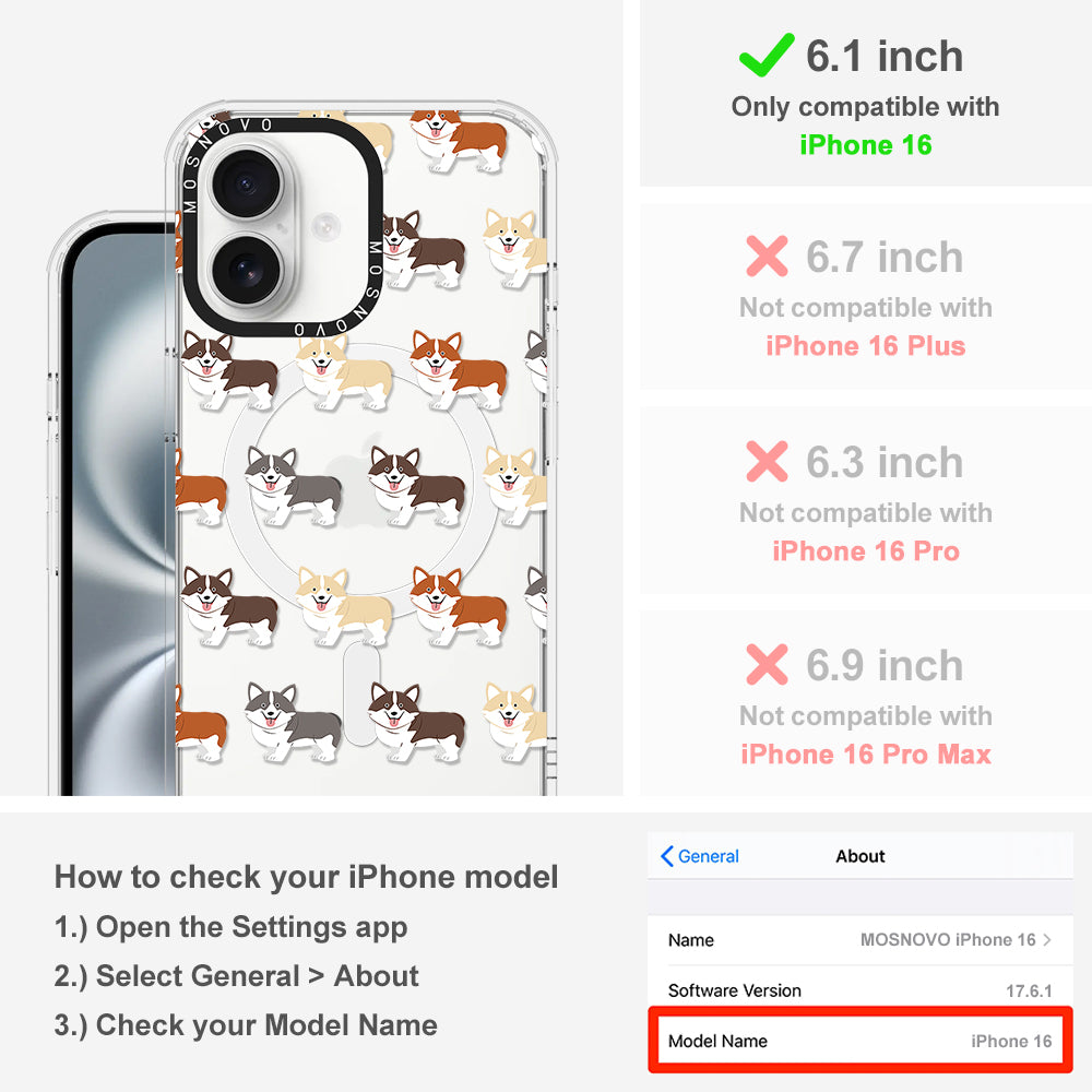 Cute Corgi Phone Case - iPhone 16 Case - MOSNOVO