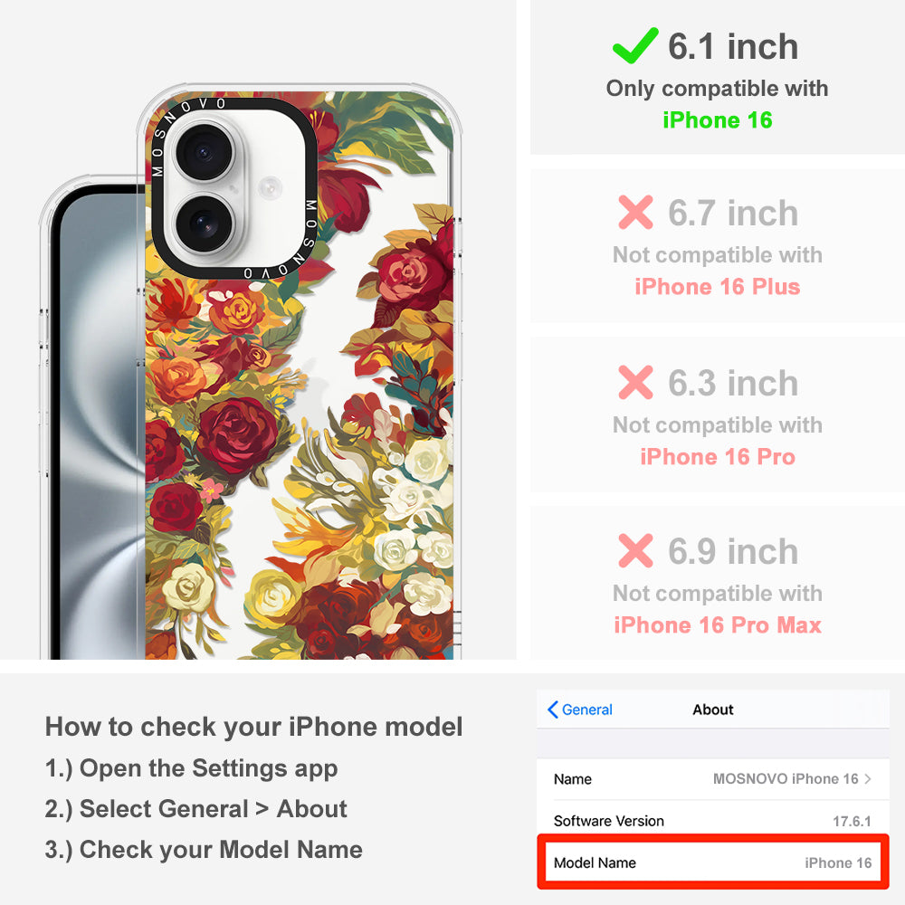 Vintage Flower Garden Phone Case - iPhone 16 Case - MOSNOVO