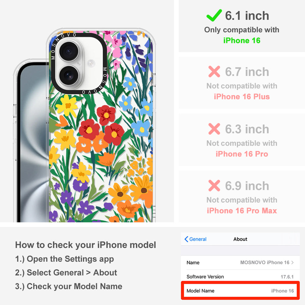 Spring Botanical Flower Floral Phone Case - iPhone 16 Case - MOSNOVO
