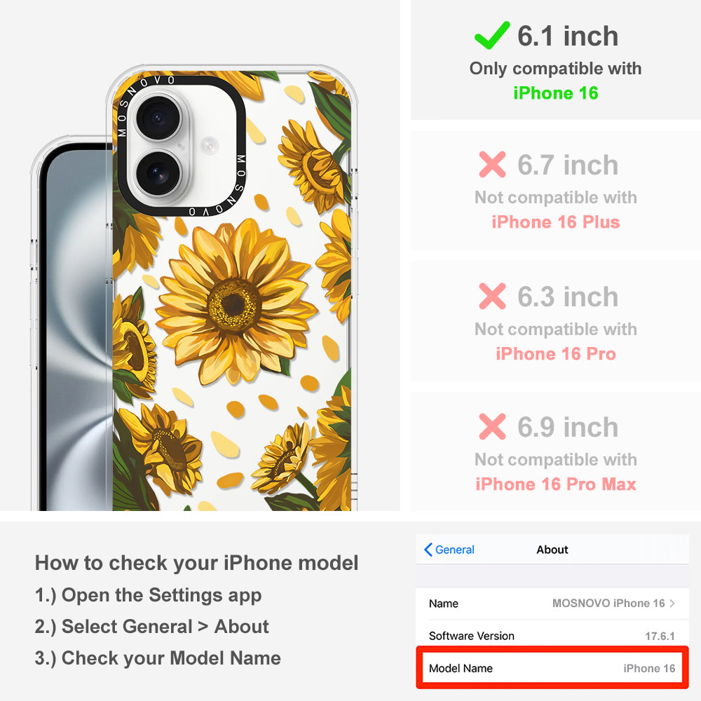 Sunflower Garden Phone Case - iPhone 16 Case - MOSNOVO