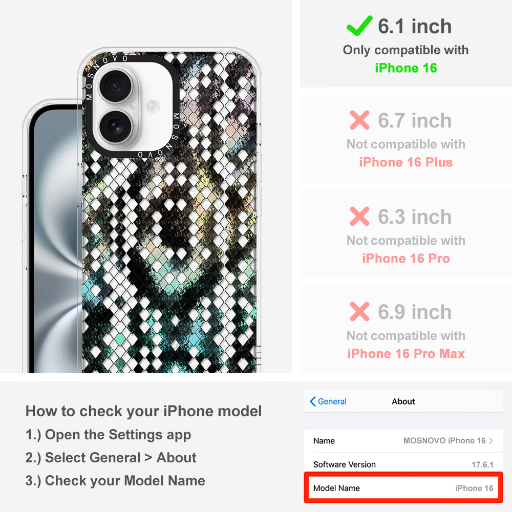 Rainbow Snake Print Phone Case - iPhone 16 Case - MOSNOVO