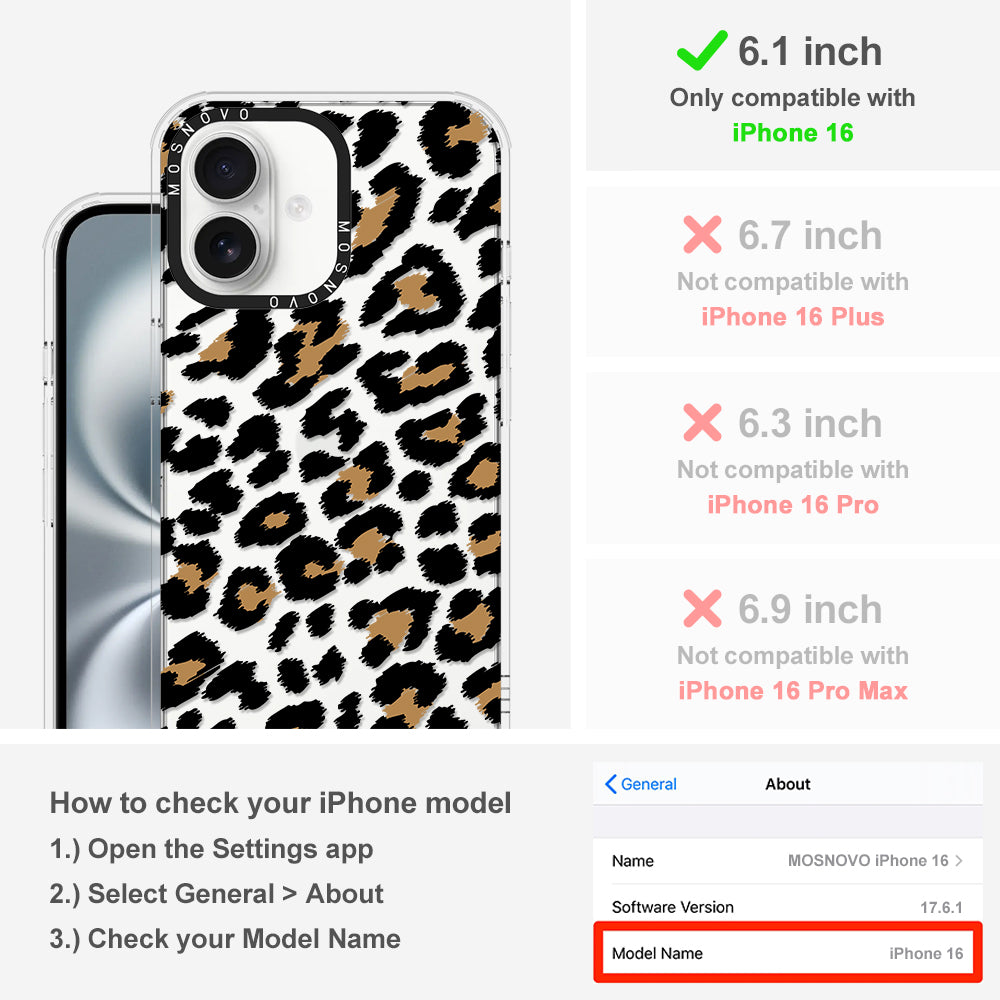 Leopard Print Phone Case - iPhone 16 Case - MOSNOVO