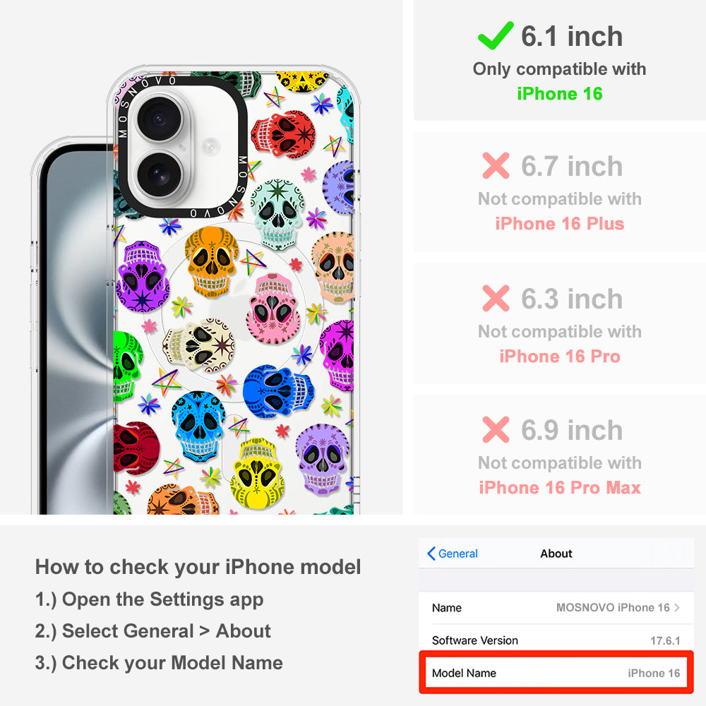 Skull Phone Case - iPhone 16 Case - MOSNOVO