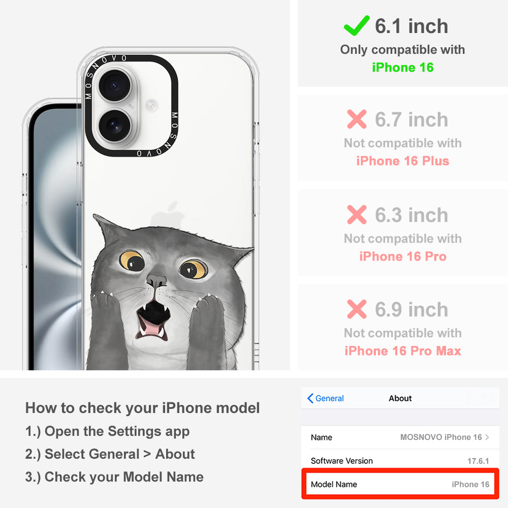 OMG Cat Phone Case - iPhone 16 Case - MOSNOVO