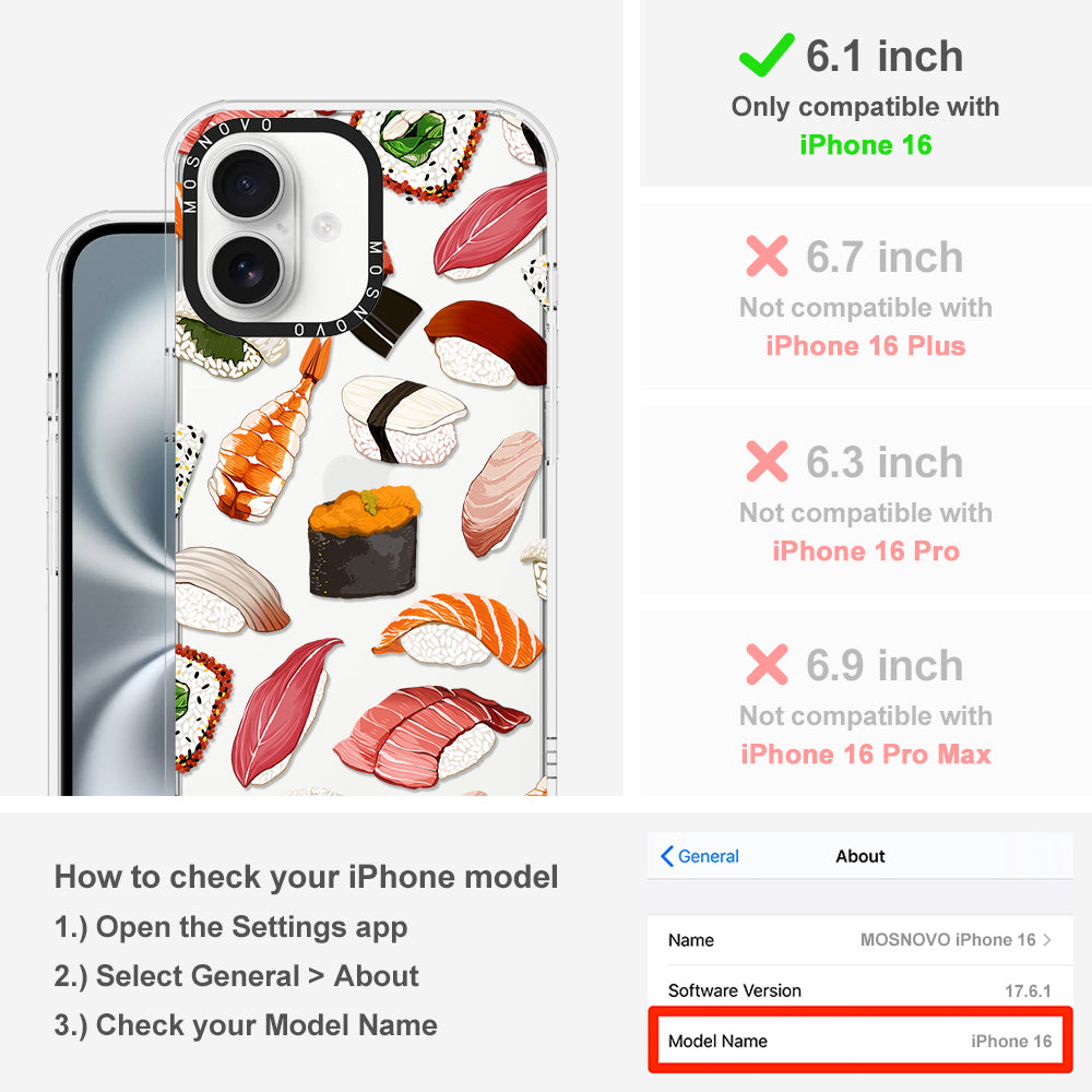 Mixed Sushi Phone Case - iPhone 16 Case - MOSNOVO