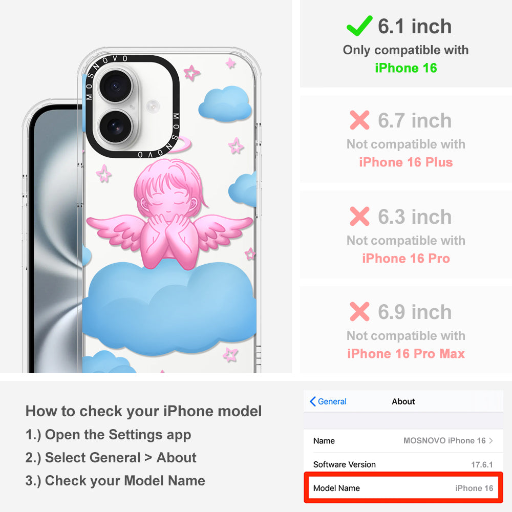 Pink Serenity Angel Phone Case - iPhone 16 Case