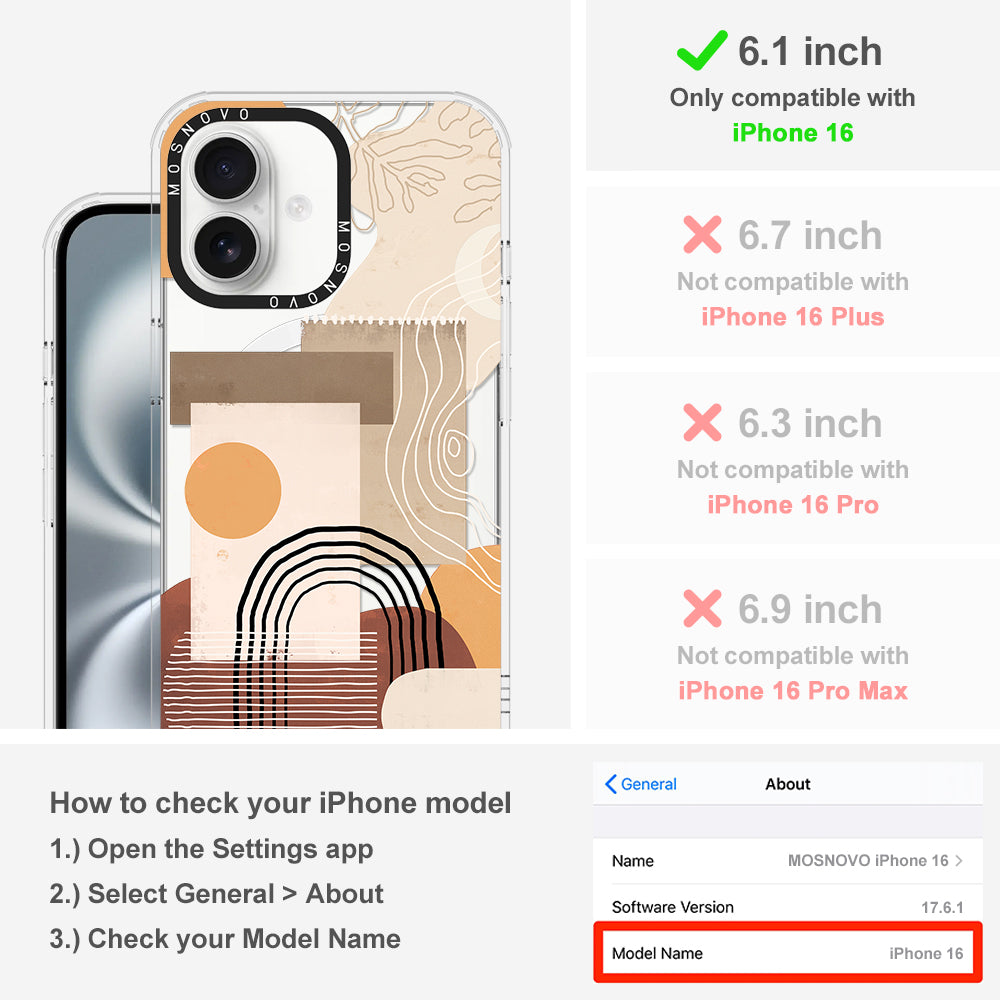 Minimalist Abstract Art Phone Case - iPhone 16 Case - MOSNOVO