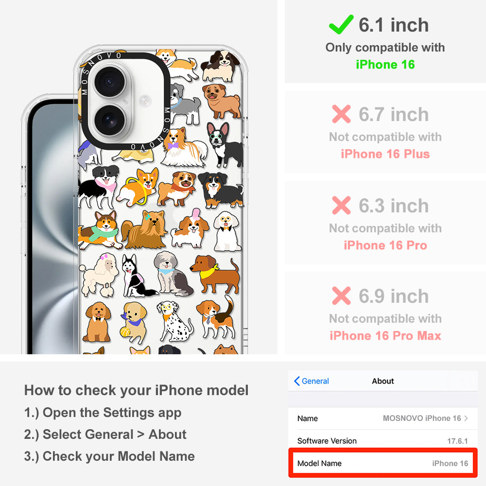 Cute Puppy Phone Case - iPhone 16 Case - MOSNOVO