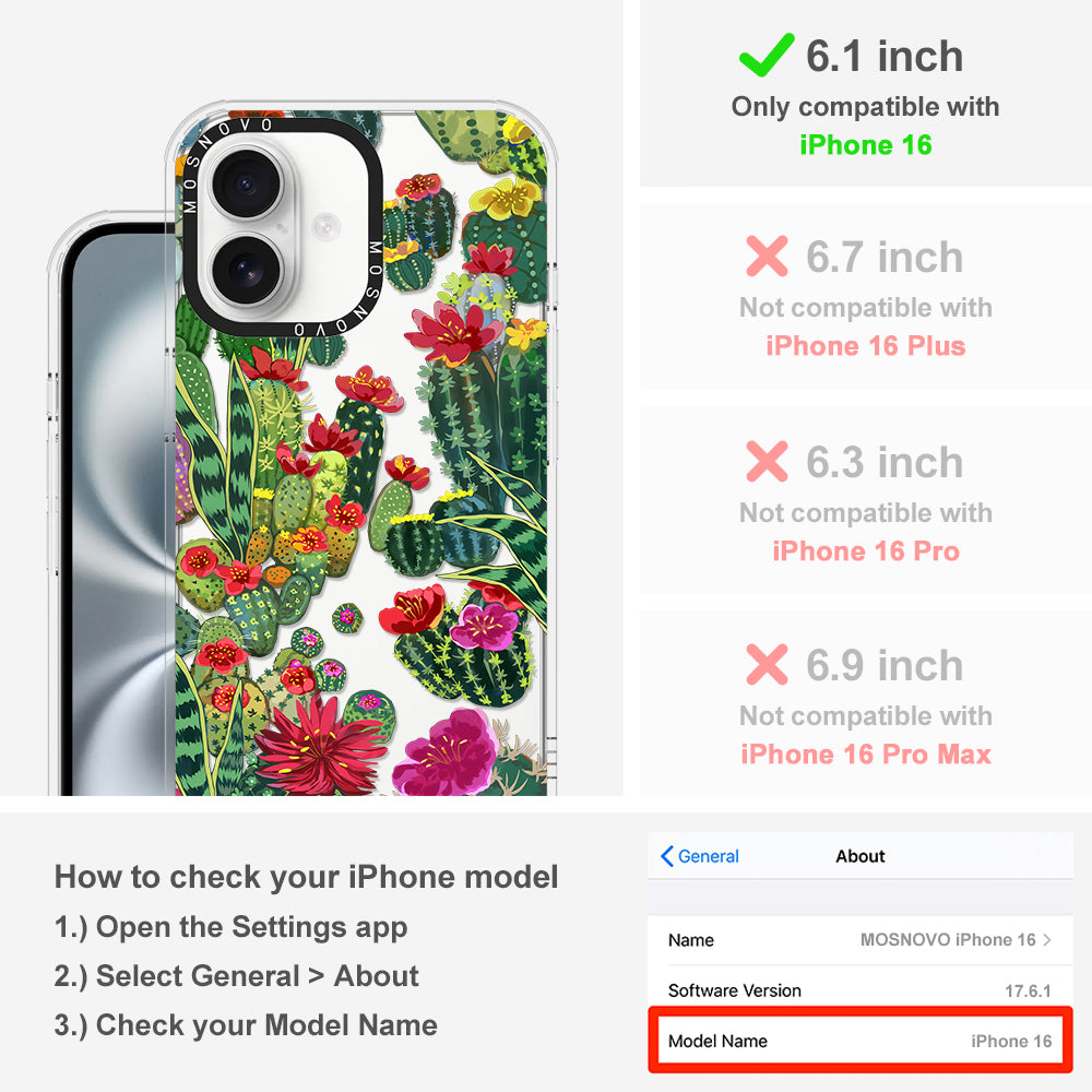 Cactus Garden Phone Case - iPhone 16 Case - MOSNOVO
