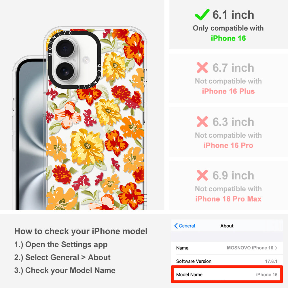 70s Boho Yellow Flower Phone Case - iPhone 16 Case - MOSNOVO