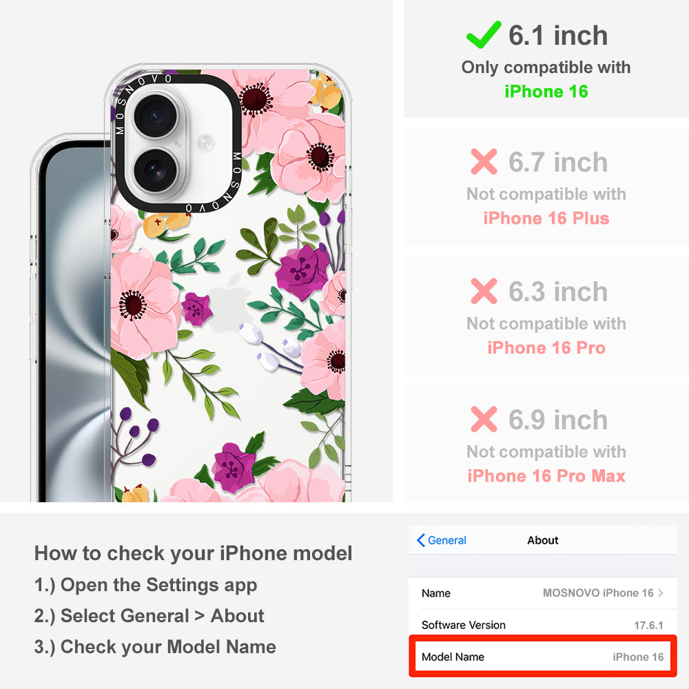 Watercolor Floral Phone Case - iPhone 16 Case - MOSNOVO