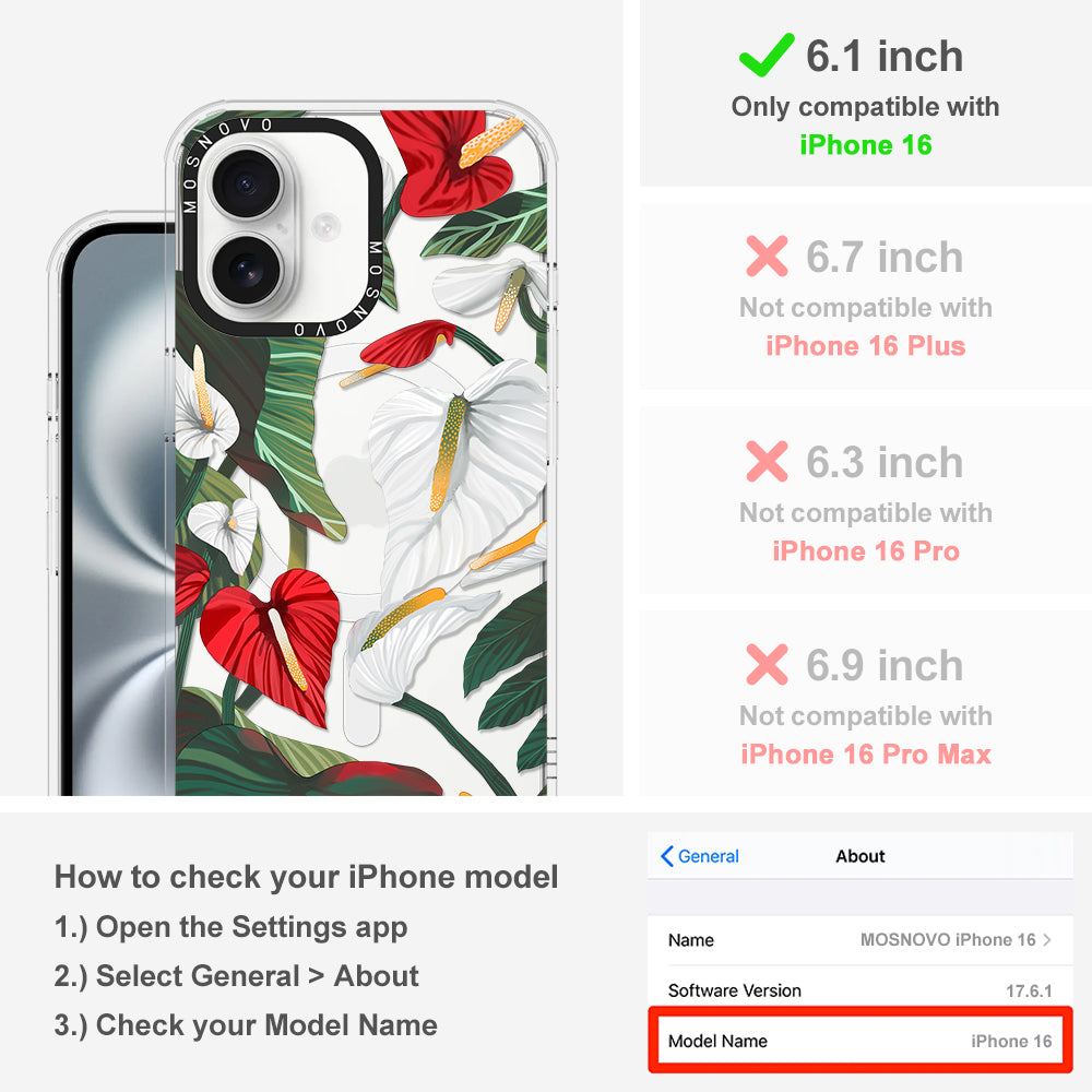 Anthurium Phone Case - iPhone 16 Case - MOSNOVO