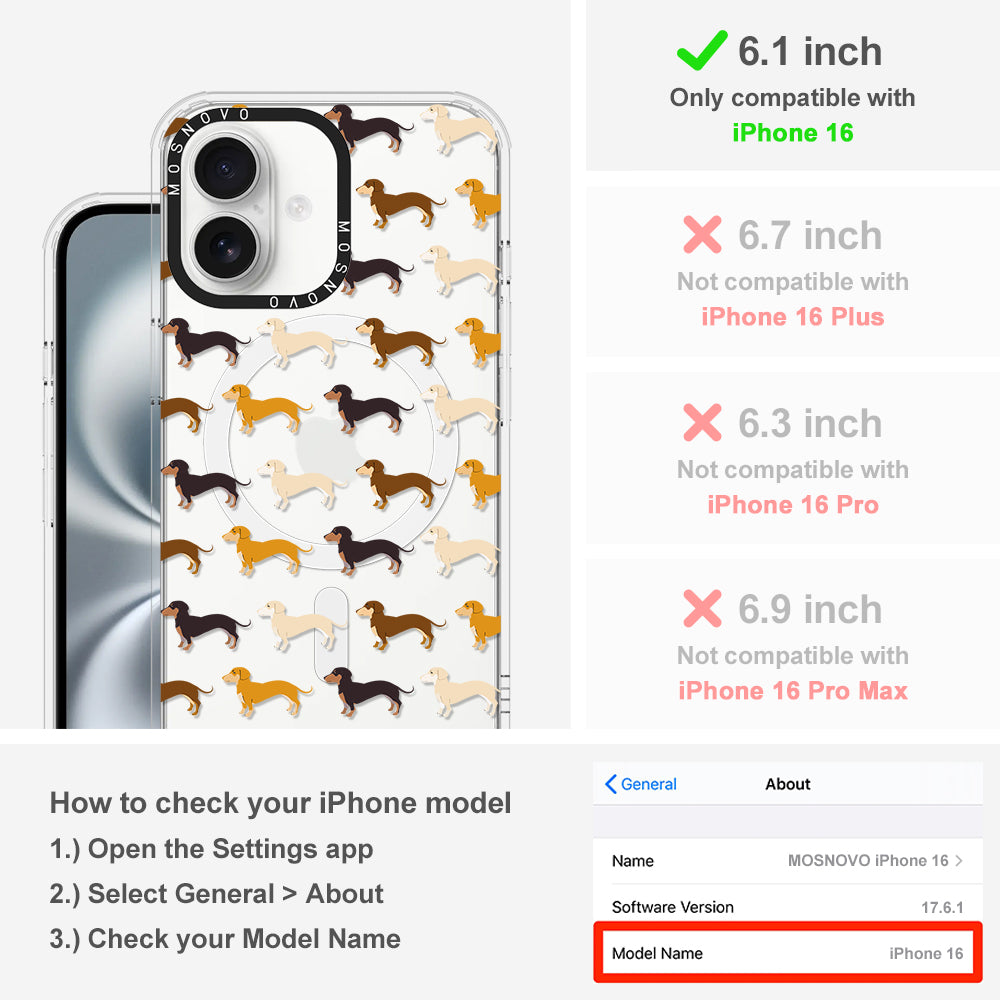 Cute Dachshund Phone Case - iPhone 16 Case - MOSNOVO