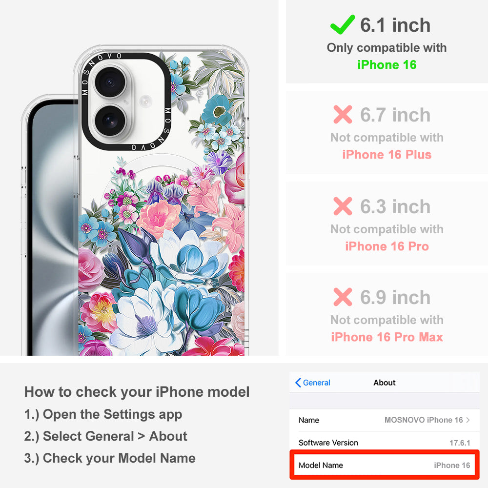 Magnolia Flower Phone Case - iPhone 16 Case - MOSNOVO