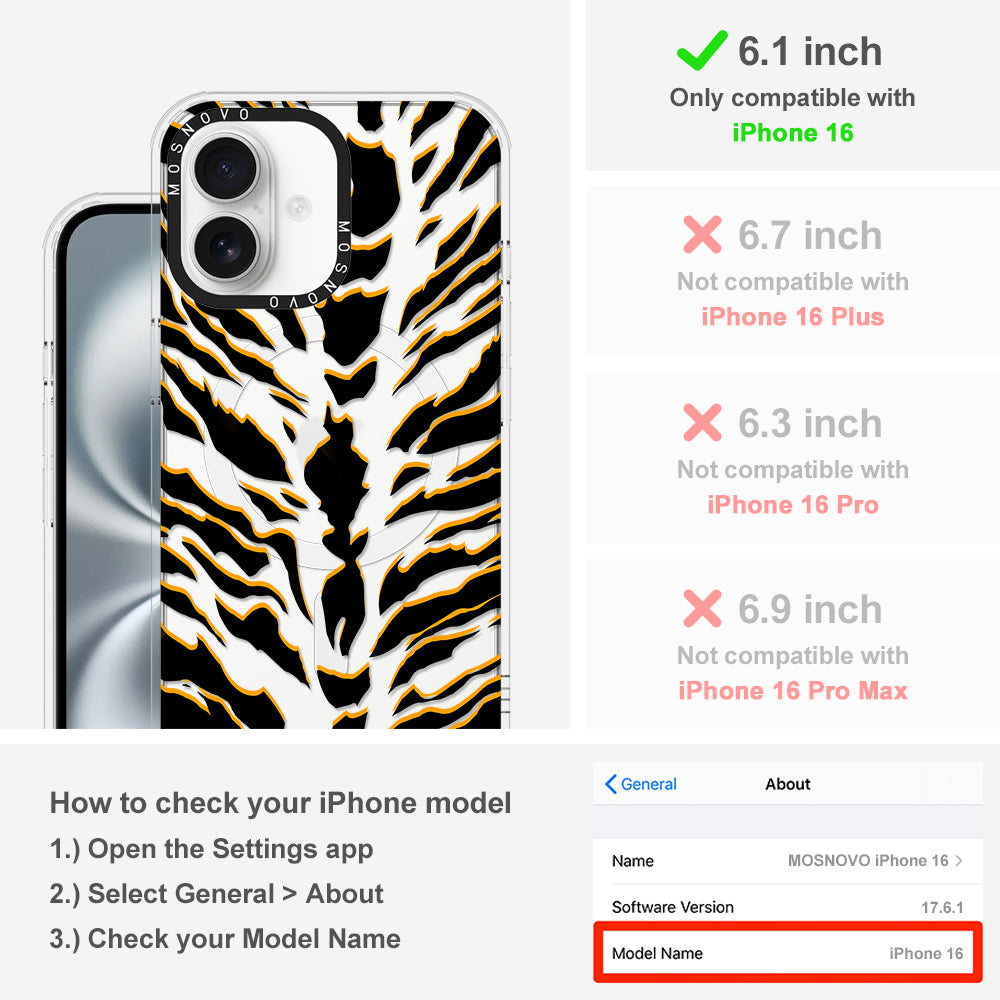 Tiger Print Phone Case - iPhone 16 Case - MOSNOVO