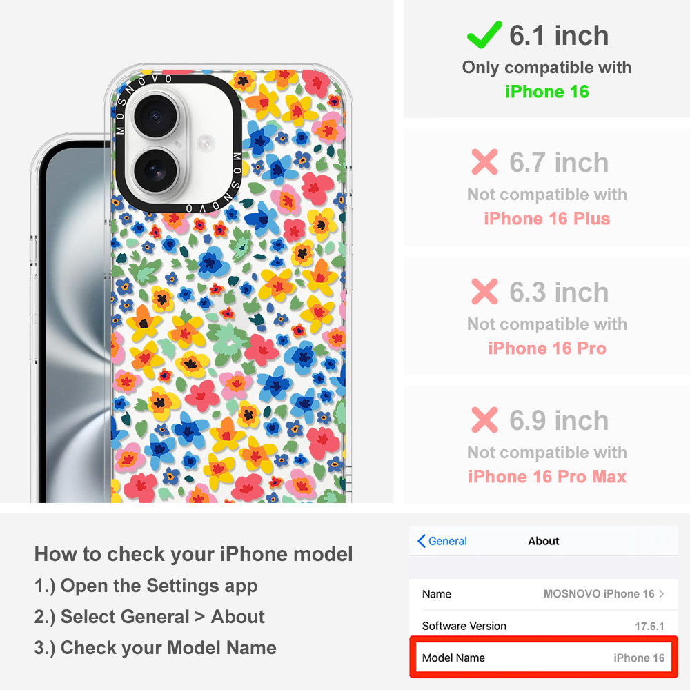 Lovely Floral Flower Phone Case - iPhone 16 Case - MOSNOVO