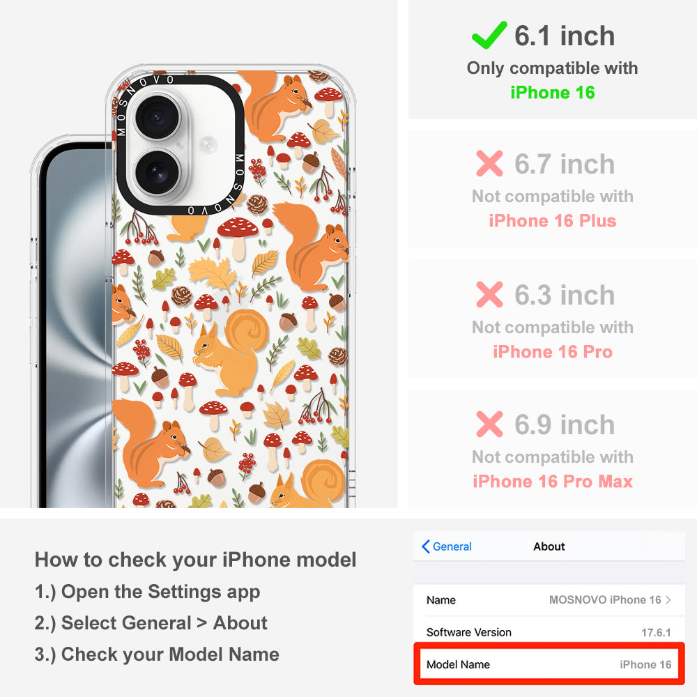 Autumn Squirrel Phone Case - iPhone 16 Case - MOSNOVO