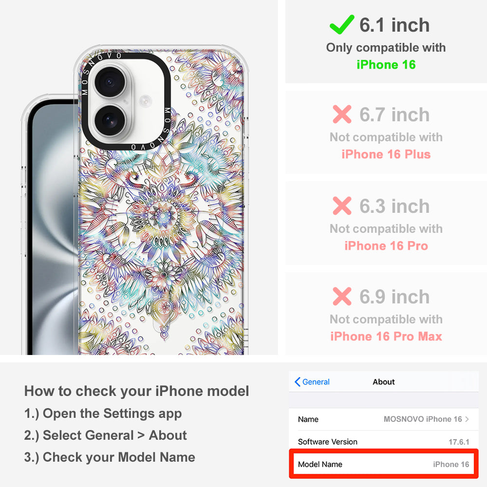 Rainbow Mandala Phone Case - iPhone 16 Case - MOSNOVO