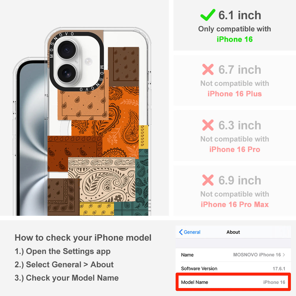 Vintage Paisley Phone Case - iPhone 16 Case - MOSNOVO