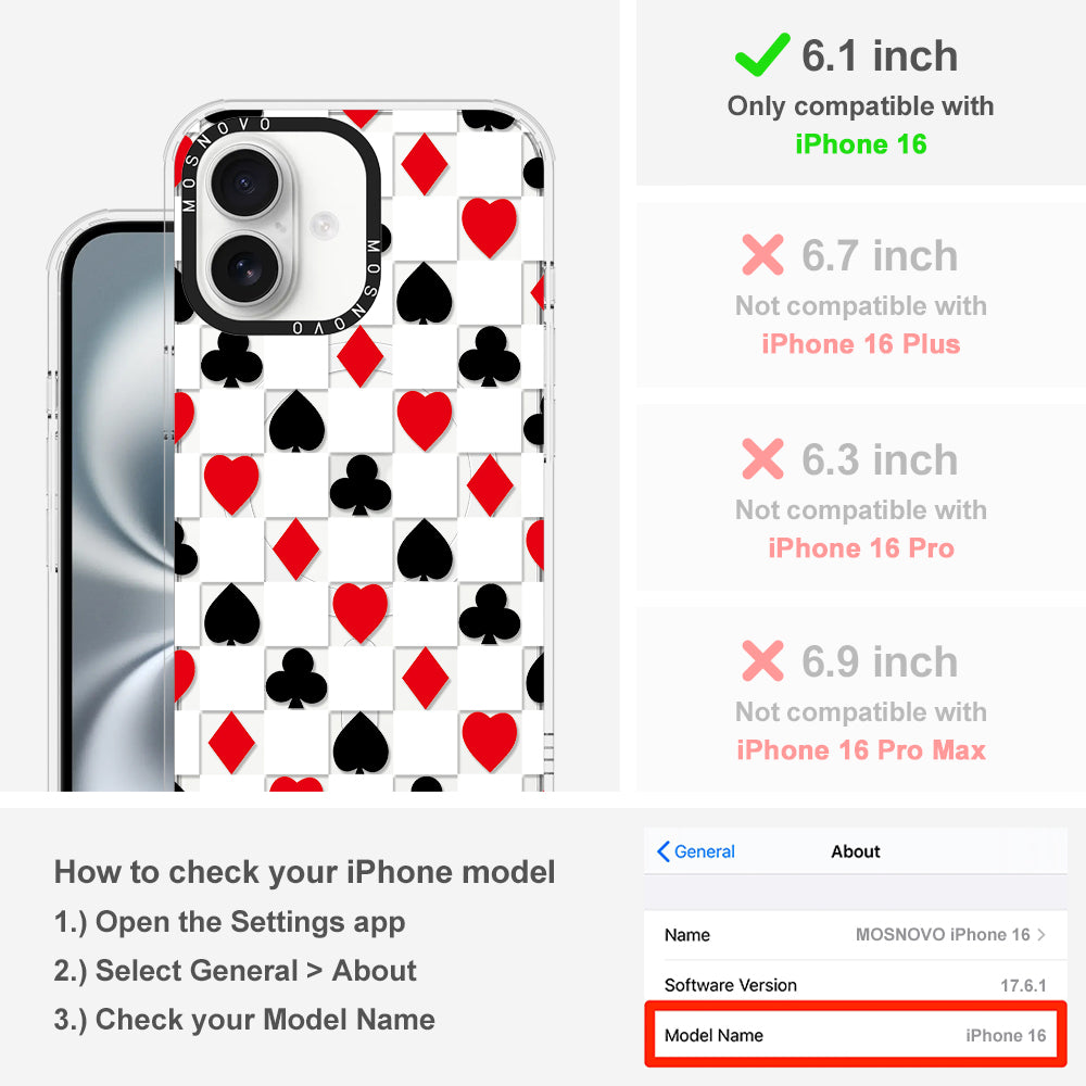 Checker Poker Phone Case - iPhone 16 Case - MOSNOVO