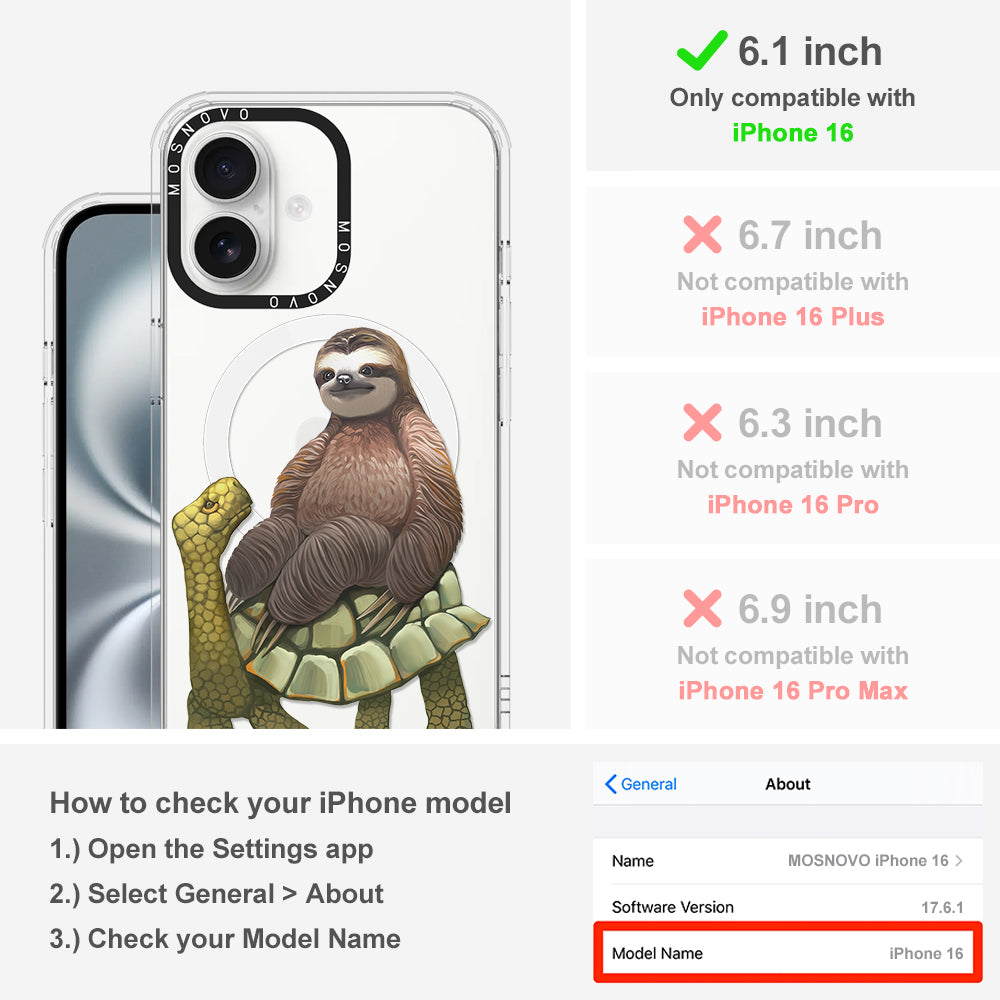 Sloth Turtle Phone Case - iPhone 16 Case - MOSNOVO