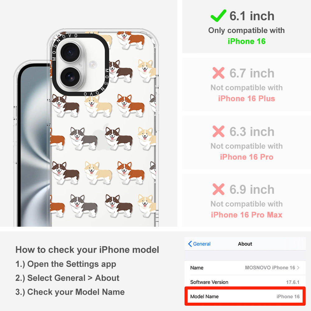 Cute Corgi Phone Case - iPhone 16 Case - MOSNOVO