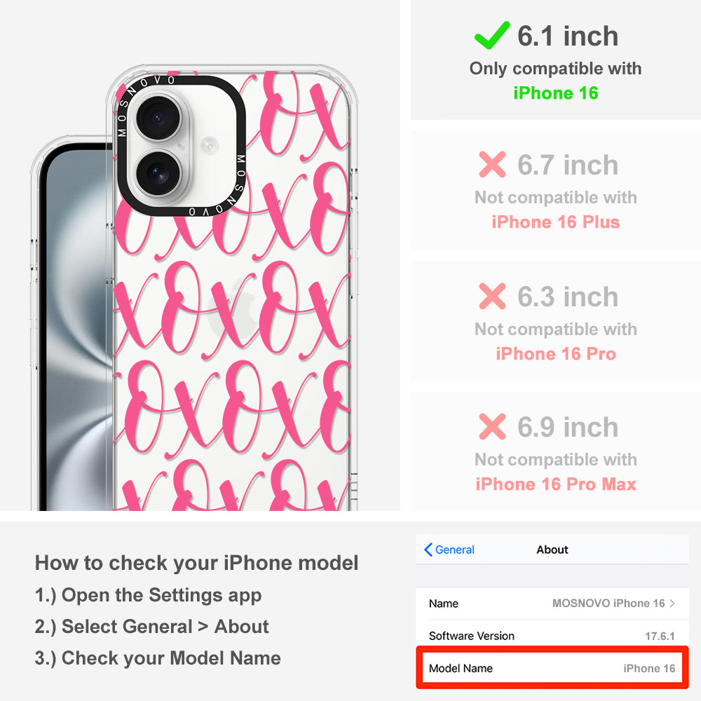 XOXO Phone Case - iPhone 16 Case - MOSNOVO