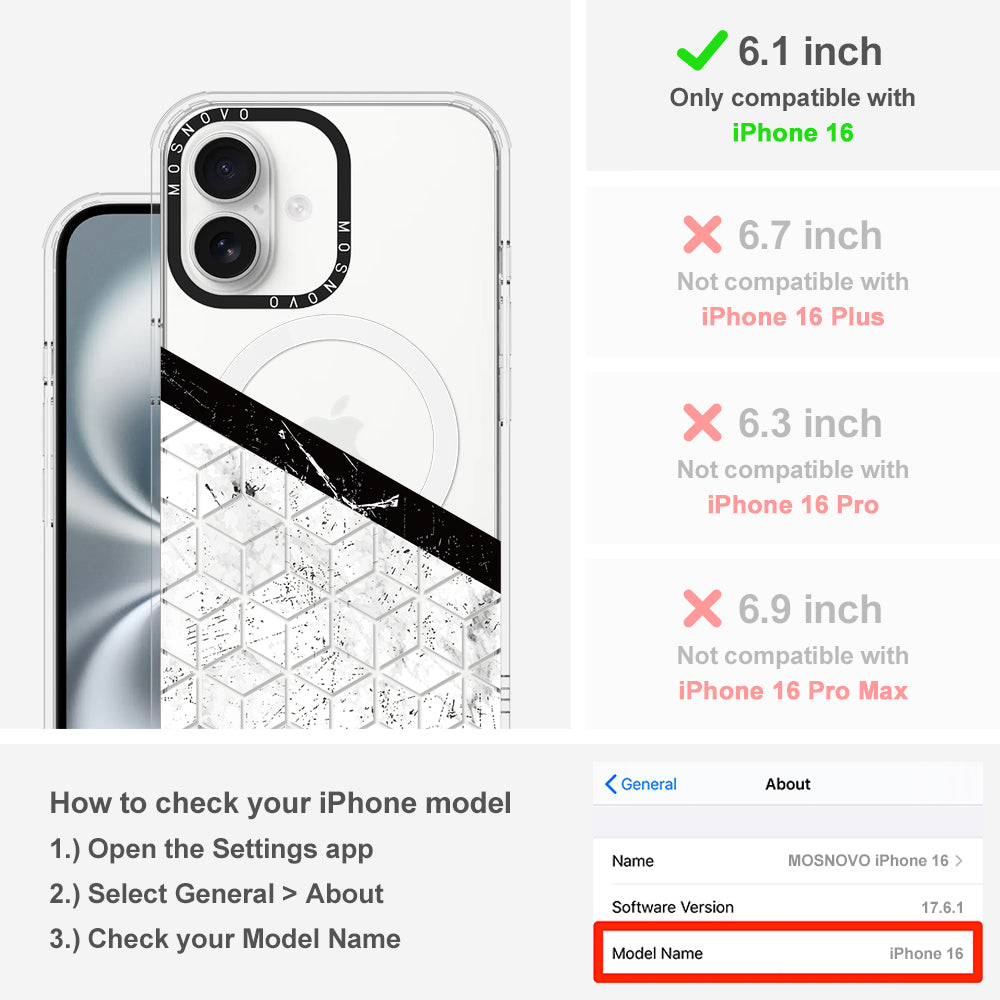 Marble Block Art Phone Case - iPhone 16 Case - MOSNOVO