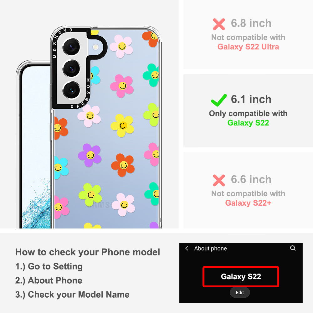 Smile Floral Phone Case - Samsung Galaxy S22 Case