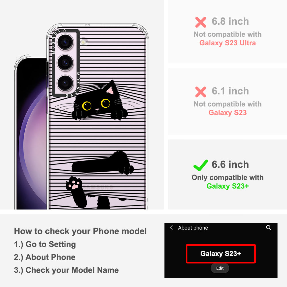 Hidden Black Cat Phone Case - Samsung Galaxy S23 Plus Case