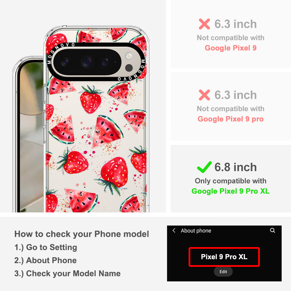 Watermelon and Strawberry Phone Case - Google Pixel 9 Pro XL Case