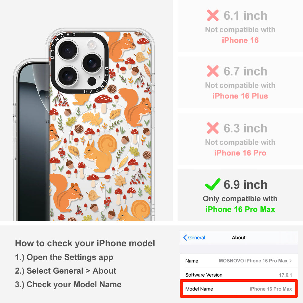 Autumn Squirrel Phone Case - iPhone 16 Pro Max Case - MOSNOVO
