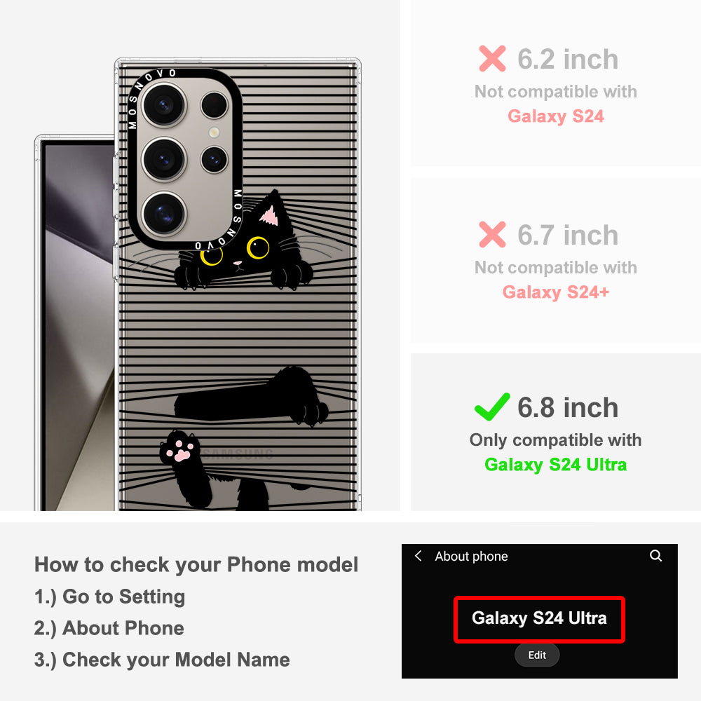 Hidden Black Cat Phone Case - Samsung Galaxy S24 Ultra Case