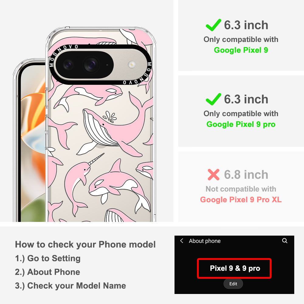 Pink Whales Phone Case - Google Pixel 9 Pro Case