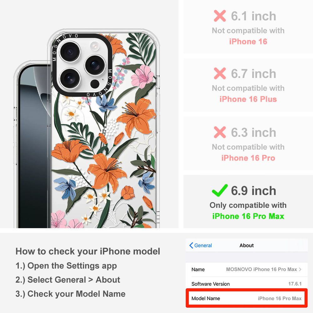 Lily Garden Phone Case - iPhone 16 Pro Max Case - MOSNOVO