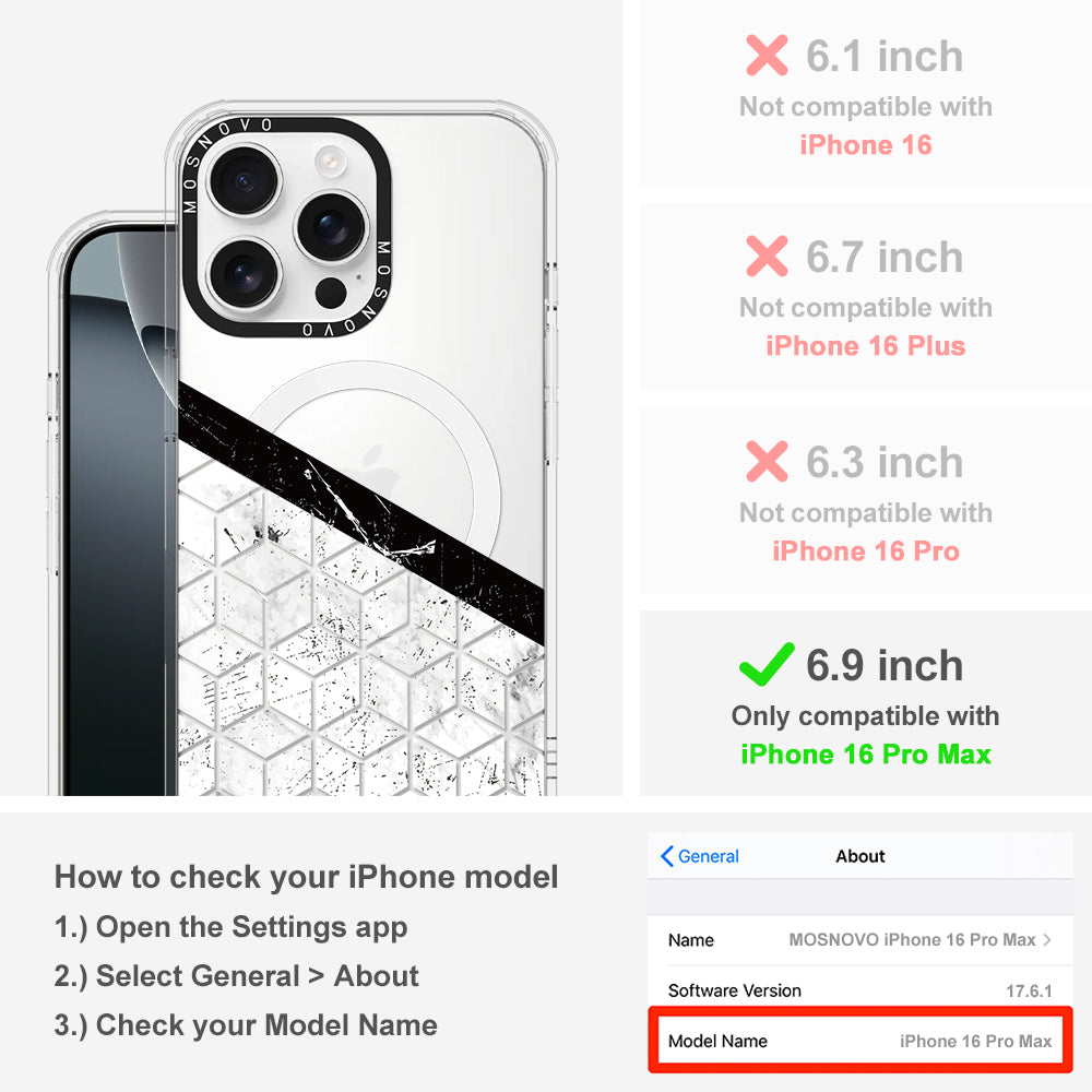 Marble Block Art Phone Case - iPhone 16 Pro Max Case - MOSNOVO