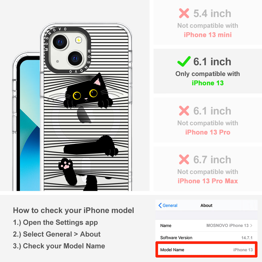 Hidden Black Cat Phone Case - iPhone 13 Case