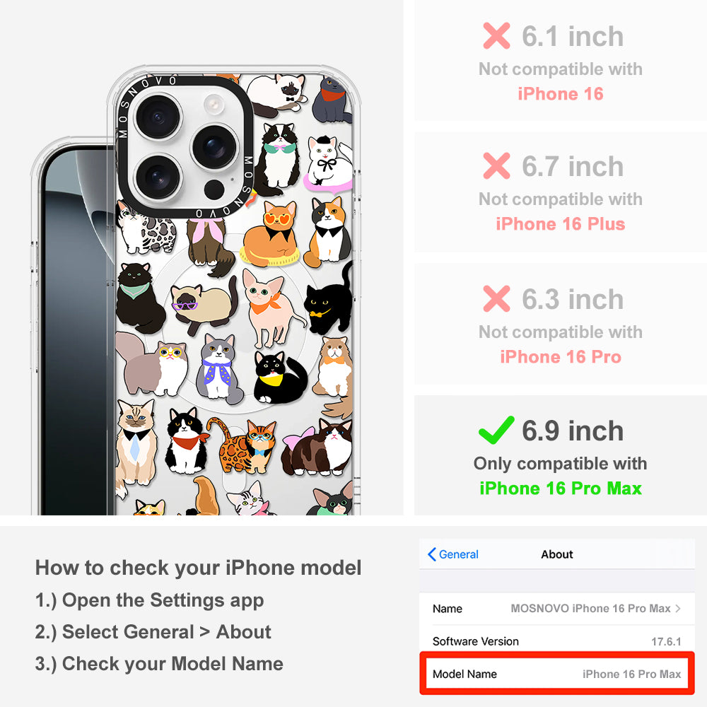 Cute Cat Phone Case - iPhone 16 Pro Max Case - MOSNOVO