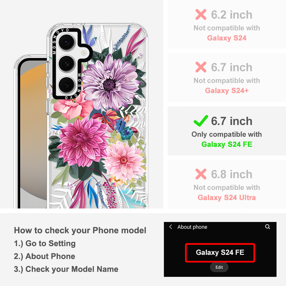Dahlia Bloom Phone Case - Samsung Galaxy S24 FE Case - MOSNOVO