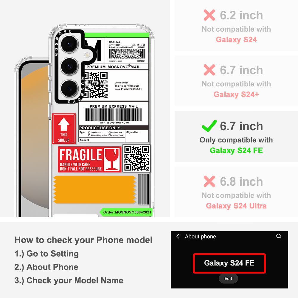 MOSNOVO LABEL Phone Case - Samsung Galaxy S24 FE Case - MOSNOVO