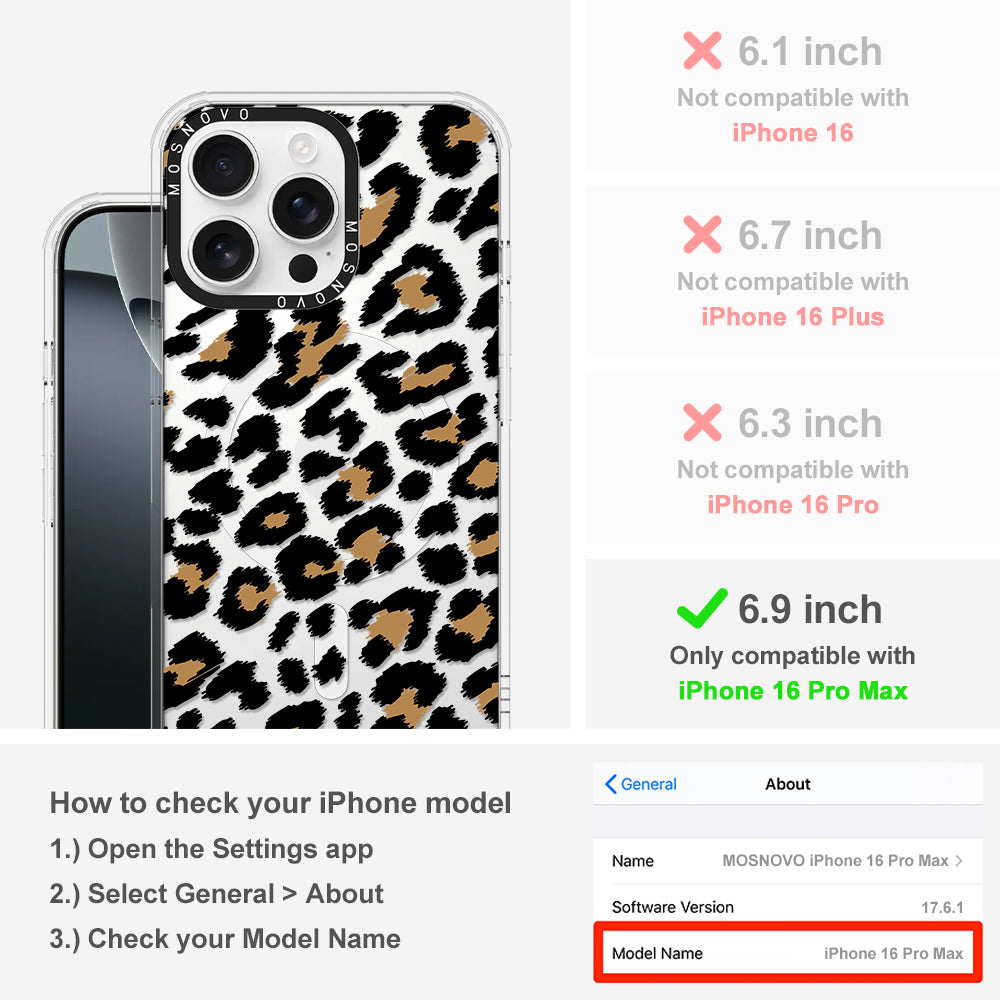 Leopard Print Phone Case - iPhone 16 Pro Max Case - MOSNOVO