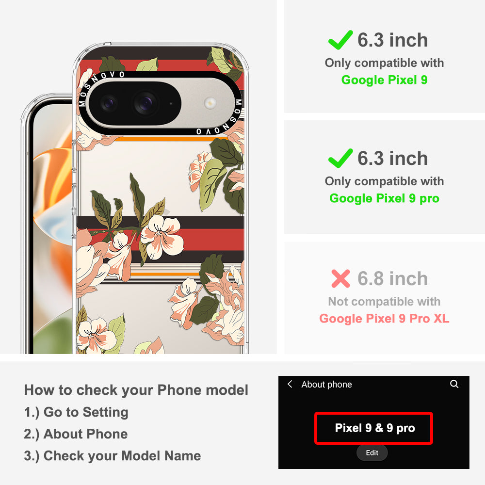 Classic Stripes Floral Phone Case - Google Pixel 9 Case