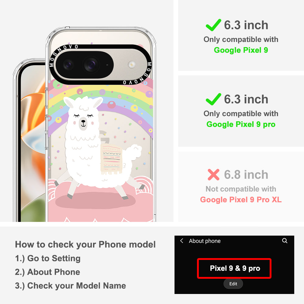 Pastel Rainbow Llama Phone Case - Google Pixel 9 Pro Case