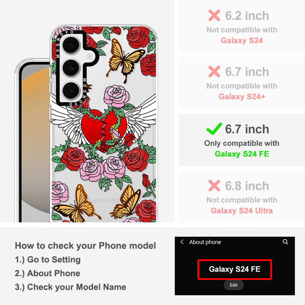 Wing Heart Phone Case - Samsung Galaxy S24 FE Case - MOSNOVO
